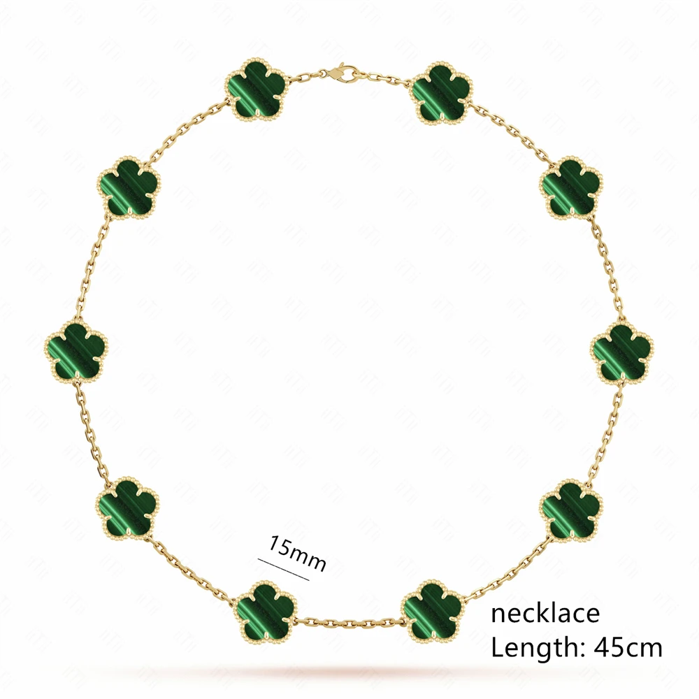 Hot Selling Natural Gem 4-Leaf Clover/Five-Leaf Flower Necklace Simple 10-Flower Sweater Chain Women's Party Jewelry Logo