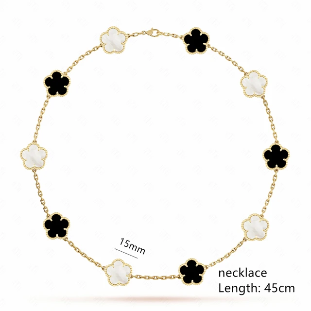 Hot Selling Natural Gem 4-Leaf Clover/Five-Leaf Flower Necklace Simple 10-Flower Sweater Chain Women's Party Jewelry Logo