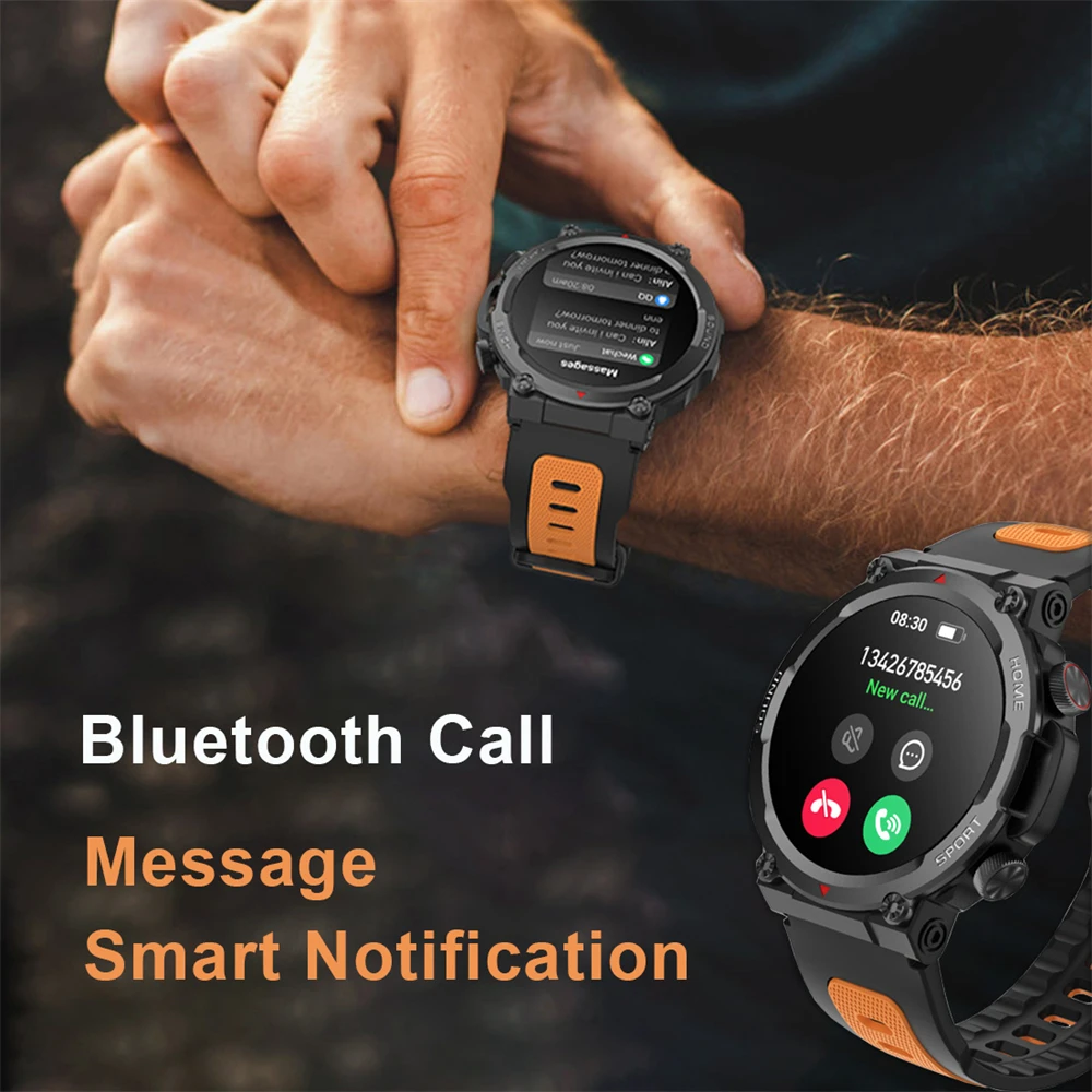 S56T Outdoor Sports Military Smart Watch Bluetooth Call Smartwatch HD Display Health Monitoring Long Battery Life Wristwatch