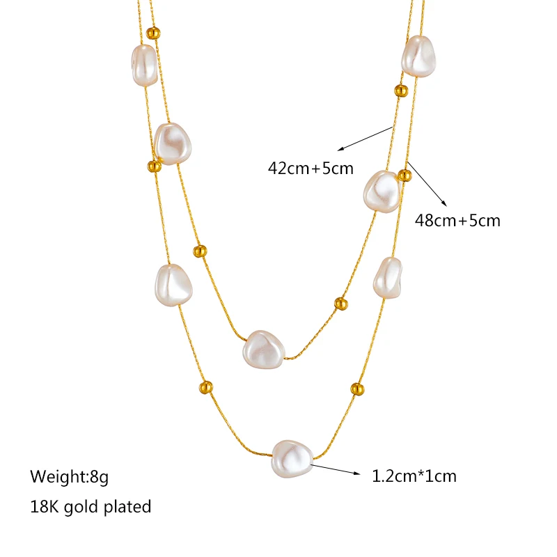 DIEYURO 316L Stainless Steel 2in1 Large Pearl Pendant Necklace For Women New Trend Girls Neck Jewelry Chain Party Wedding Gift