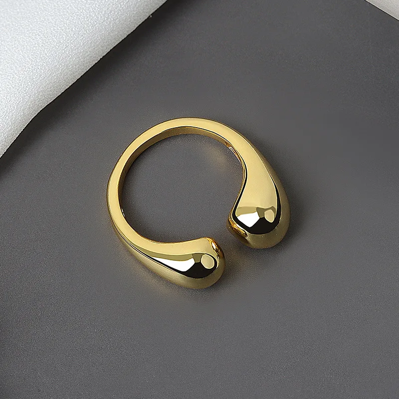 LIVVY Silver Color Jewelry  Double Ball Beads Opening Rings For Women Couple 2021 Trend  Fashion Jewelry GiftProduct sellpoints