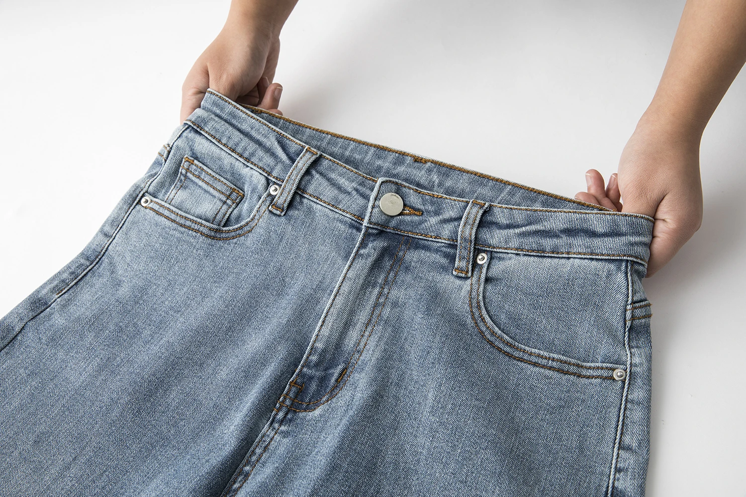 Plus Size Jeans for Women Light Blue Harem Jeans Women High Waist Stretchy Ankle Jeans 100 Kgs Spring and Summer Jeans for Mom