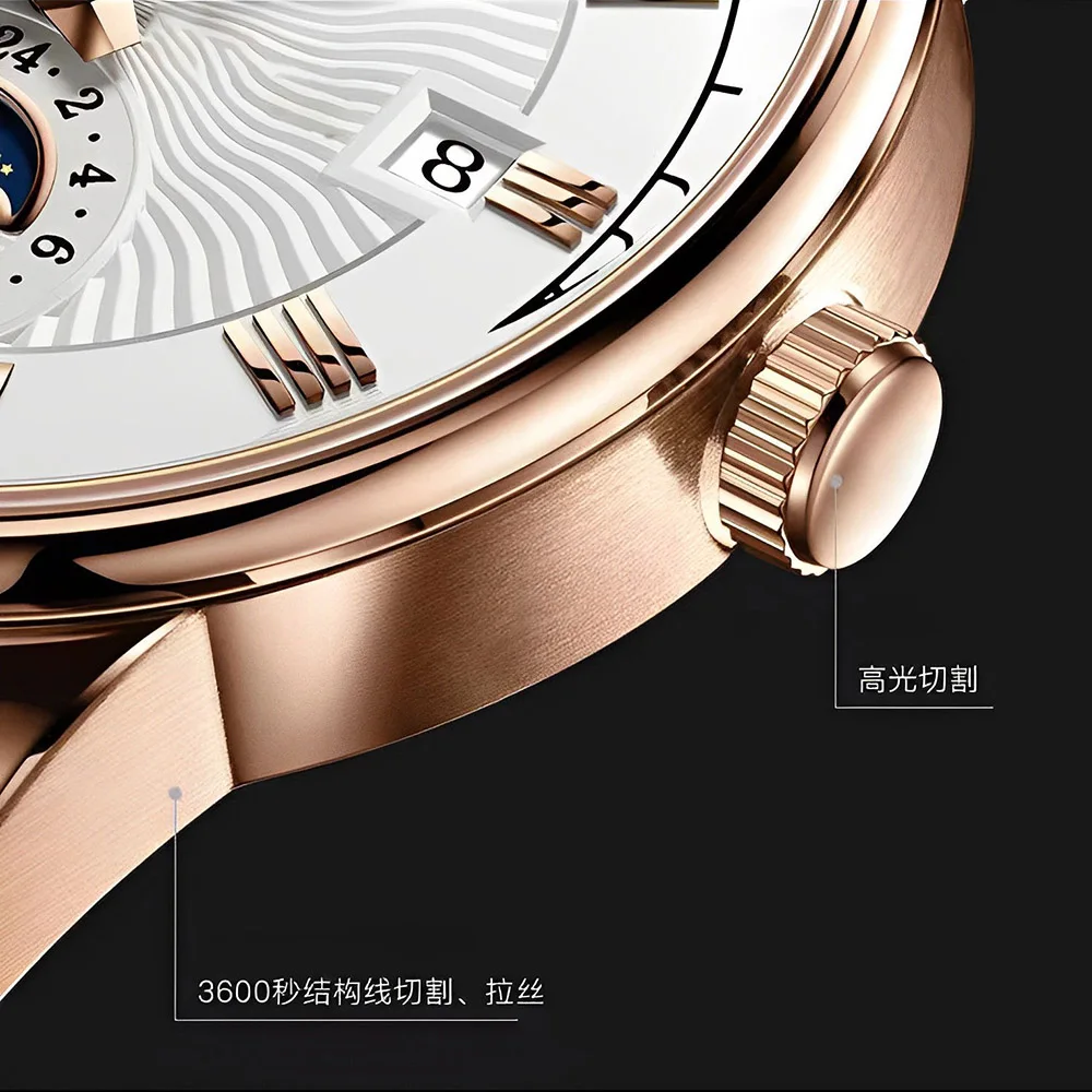 Fashion Brand Men's Business Watch Genuine Leather Quartz Movement  Luminous Clock Luxury Sports Decoration Automatic Wristwatch