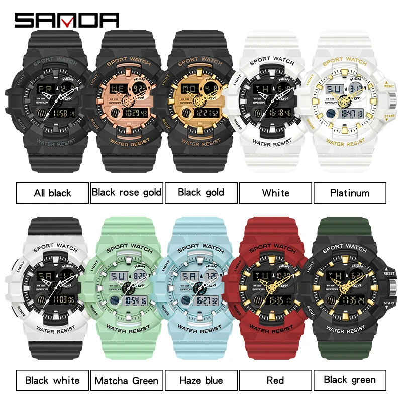 SANDA White Sports Men's Watches Top Brand Luxury Military Quartz Watch Men Waterproof Wristwatches relogio masculinoProduct sel
