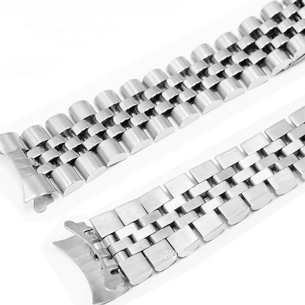 19mm 20mm Curved End Metal Strap for Rolex Watchbands Solid Stainless Steel Band Series DATEJUST Women Men Bracelet Accessories