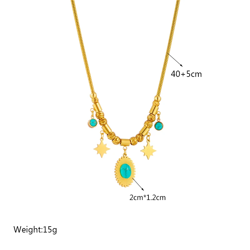 DIEYURO 316L Stainless Steel Pearl Heart Butterfly Green Stone Pendant Necklace For Women Vintage Girls Chain Jewelry GiftsProdu