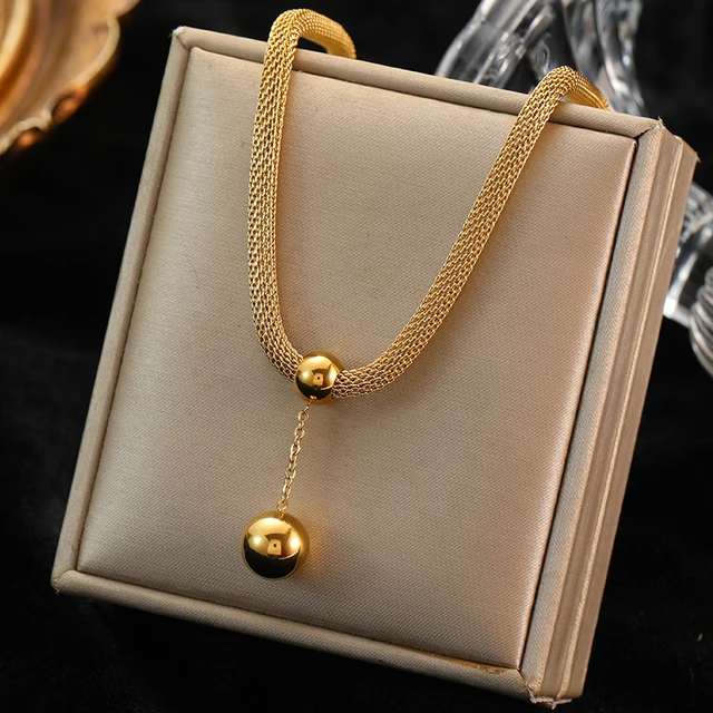 EILIECK 316L Stainless Steel Gold Color Thick Chain Necklace Necklace For Women Punk Hip-Hop Fashion Link Jewelry Party Gifts
