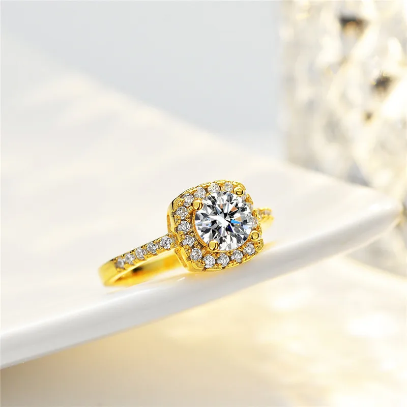 100% Real 1 Carat Moissanite 925 Sterling Silver 18K Gold Ring Pass Diamond Test GRA Jewelry Women's Gold Rings