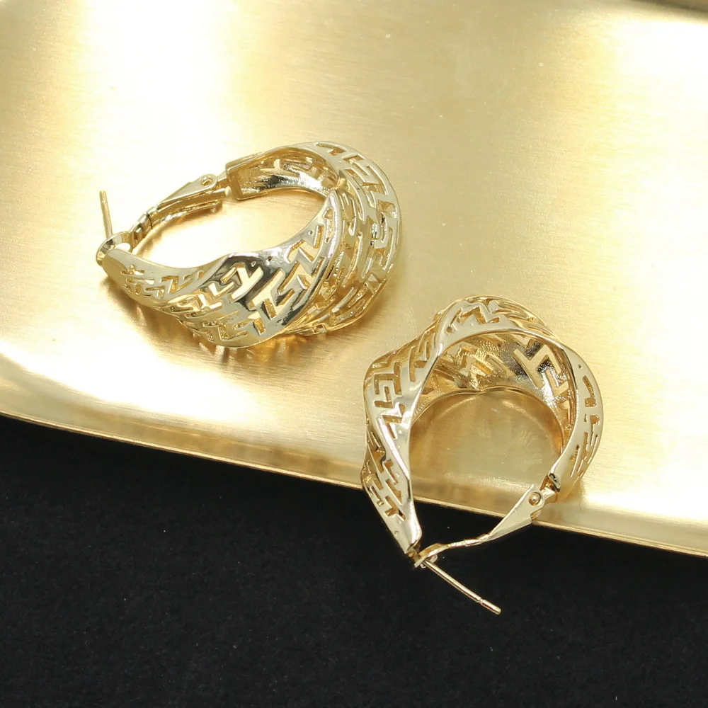18k Gold Plated Jewelry Set Dubai for Women Wedding Jewellery Sets Bride Necklace and Earrings African Luxury Free ShippingProdu