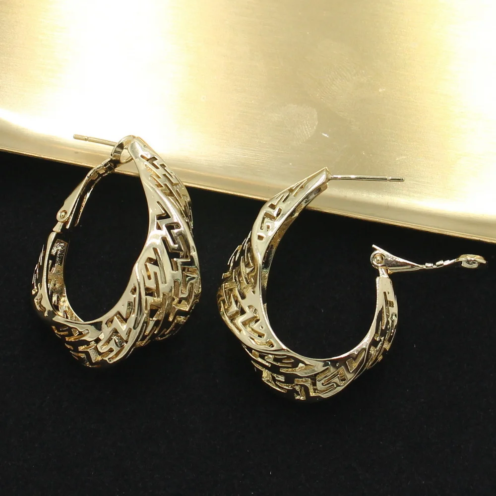 18k Gold Plated Jewelry Set Dubai for Women Wedding Jewellery Sets Bride Necklace and Earrings African Luxury Free ShippingProdu