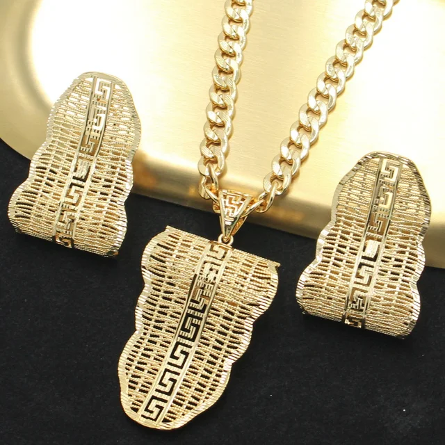 18k Gold Plated Jewelry Set Dubai for Women Wedding Jewellery Sets Bride Necklace and Earrings African Luxury Free ShippingProdu