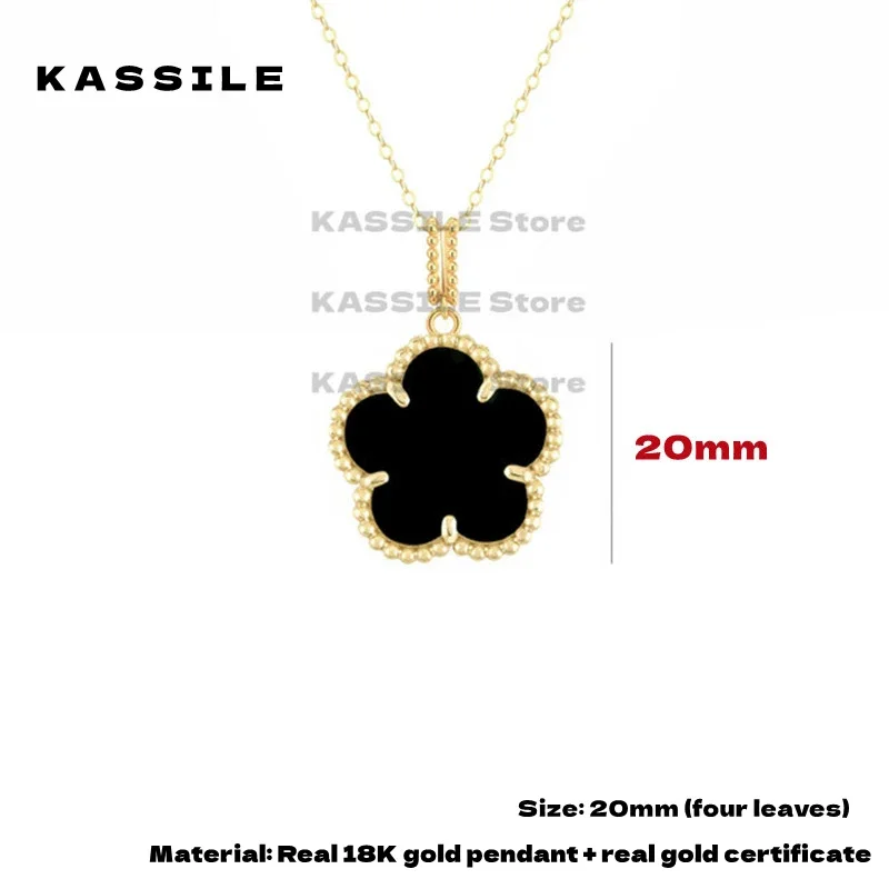 Real 18K Gold Clover Pendant Necklace For Women Wedding Party Jewels Gift 20mm Natural Malachite High Quality Exquisite  Jewelry