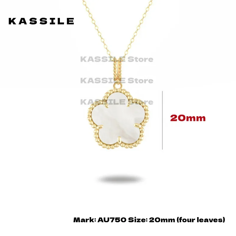 Real 18K Gold Clover Pendant Necklace For Women Wedding Party Jewels Gift 20mm Natural Malachite High Quality Exquisite  Jewelry