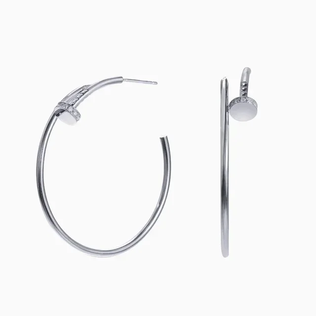 2023 New Moissanite Earrings 18K White Gold Plated Real 925 Sterling Silver Hoop Earrings for Women D Color VVS1 Fine Jewelry