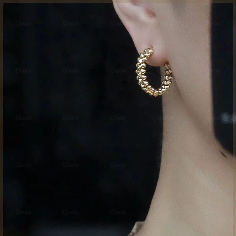 2023 Hot Selling 925 Sterling Silver Rotating Rivet Earrings for Women Fashion Personality Punk Luxury Brand Jewelry Gifts