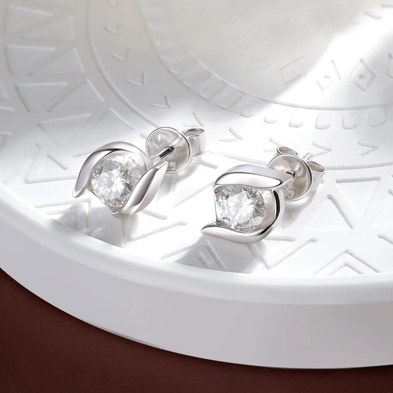 OEVAS Real 1 Carat D Color Moissanite Stud Earrings For Women Top Quality 100% 925 Sterling Silver Sparkling Wedding Jewelry Hot