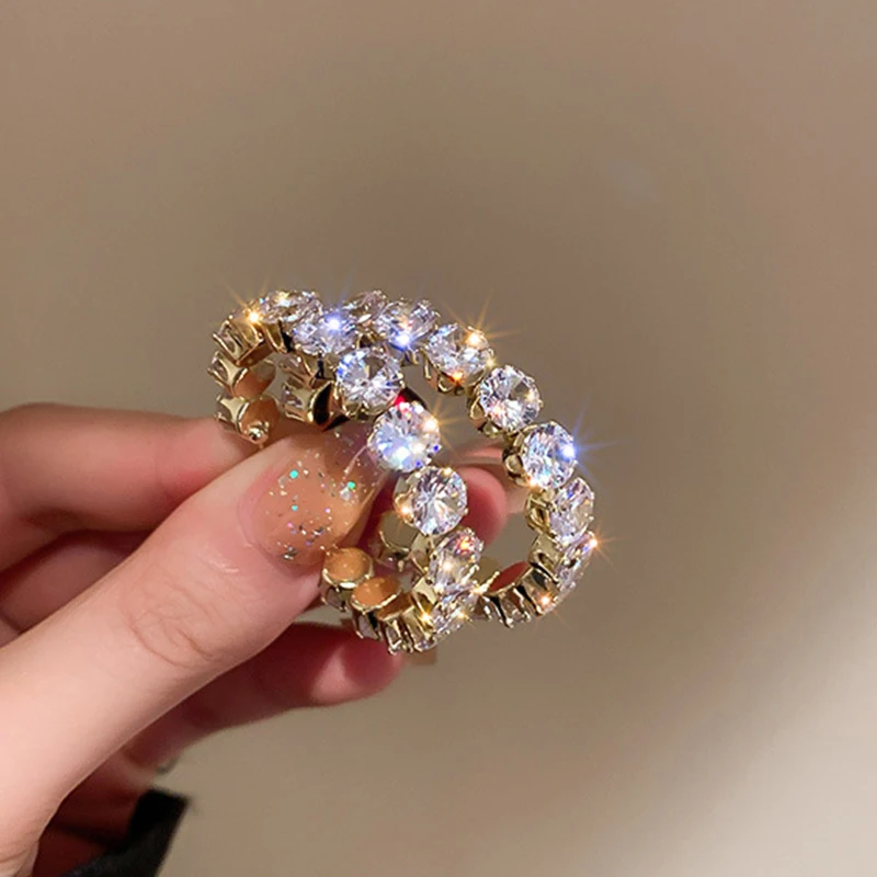 UILZ Luxury CZ Hoop Earrings Square Zircon Crystal Earring for Women Engagement Party Statement Jewelry