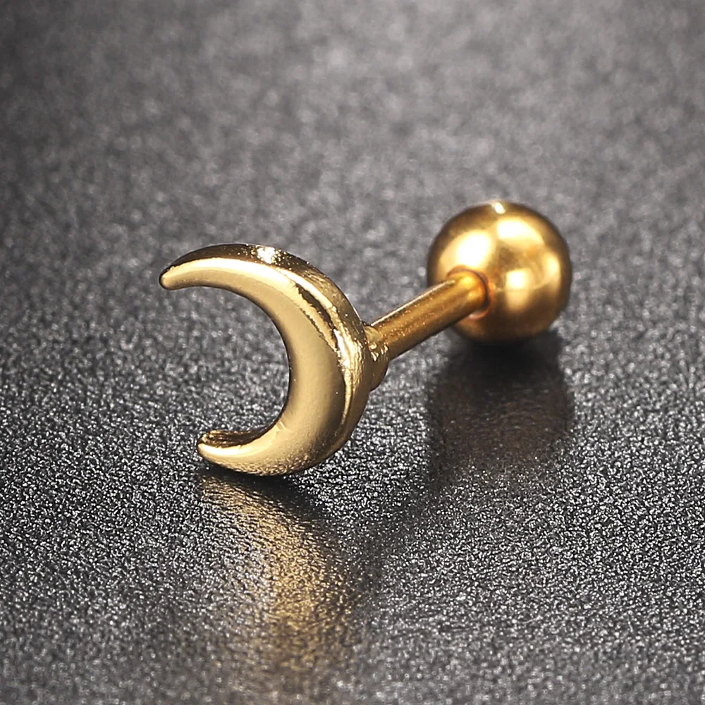 Helix Piercing Butterfly Earrings Women Zircon Mini Cartilage Moon Hoops Ear Jewelry Daith Piercing Rook Tragus Body Accessories