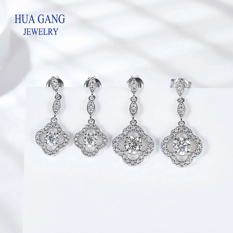0.5ct Moissanite Dangling Earring For Women Labs Diamond  Eardrop S925 Sterling Silver Jewelry Girl Valentine's Day Gift Wedding