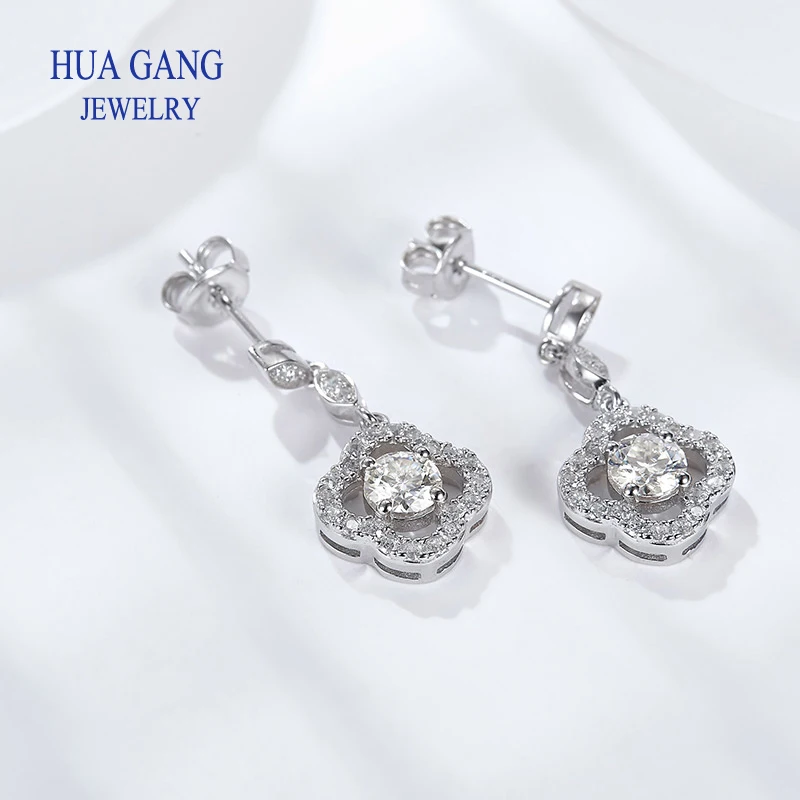 0.5ct Moissanite Dangling Earring For Women Labs Diamond  Eardrop S925 Sterling Silver Jewelry Girl Valentine's Day Gift Wedding