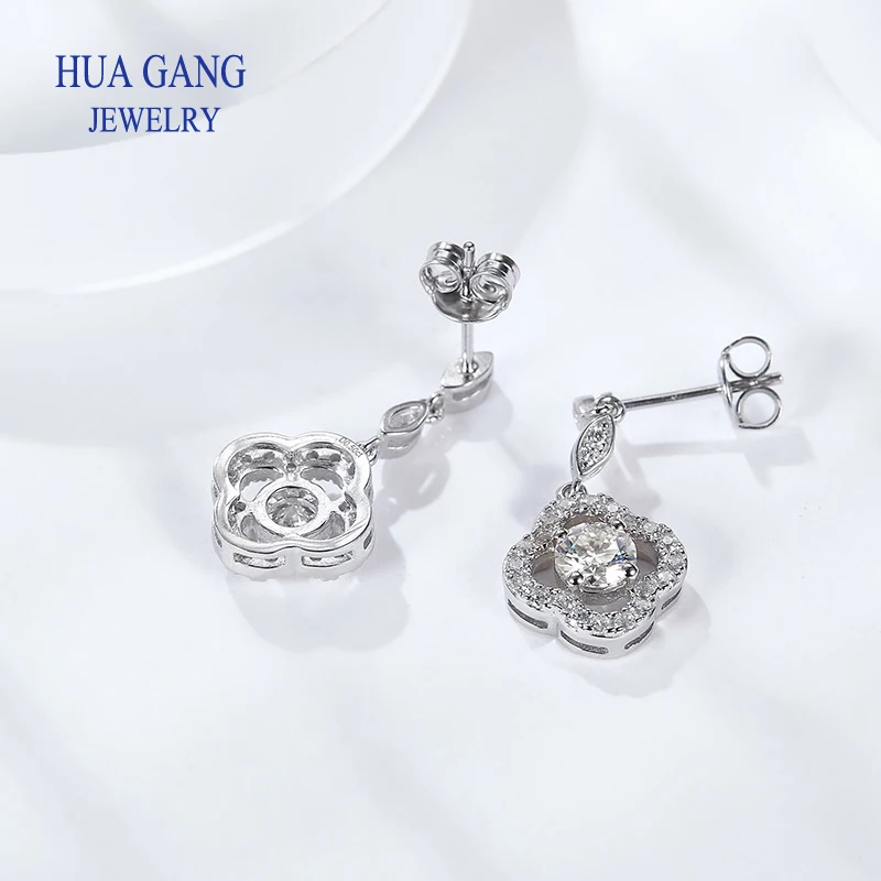 0.5ct Moissanite Dangling Earring For Women Labs Diamond  Eardrop S925 Sterling Silver Jewelry Girl Valentine's Day Gift Wedding