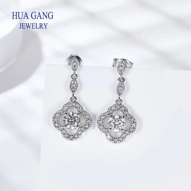 0.5ct Moissanite Dangling Earring For Women Labs Diamond  Eardrop S925 Sterling Silver Jewelry Girl Valentine's Day Gift Wedding