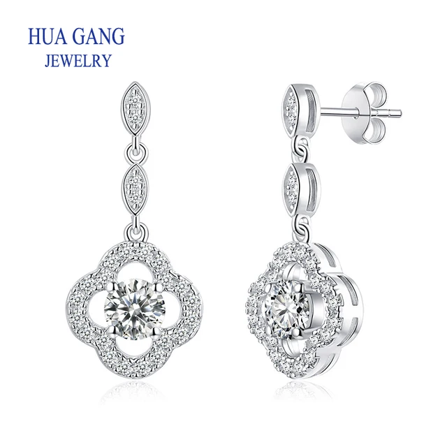 0.5ct Moissanite Dangling Earring For Women Labs Diamond  Eardrop S925 Sterling Silver Jewelry Girl Valentine's Day Gift Wedding