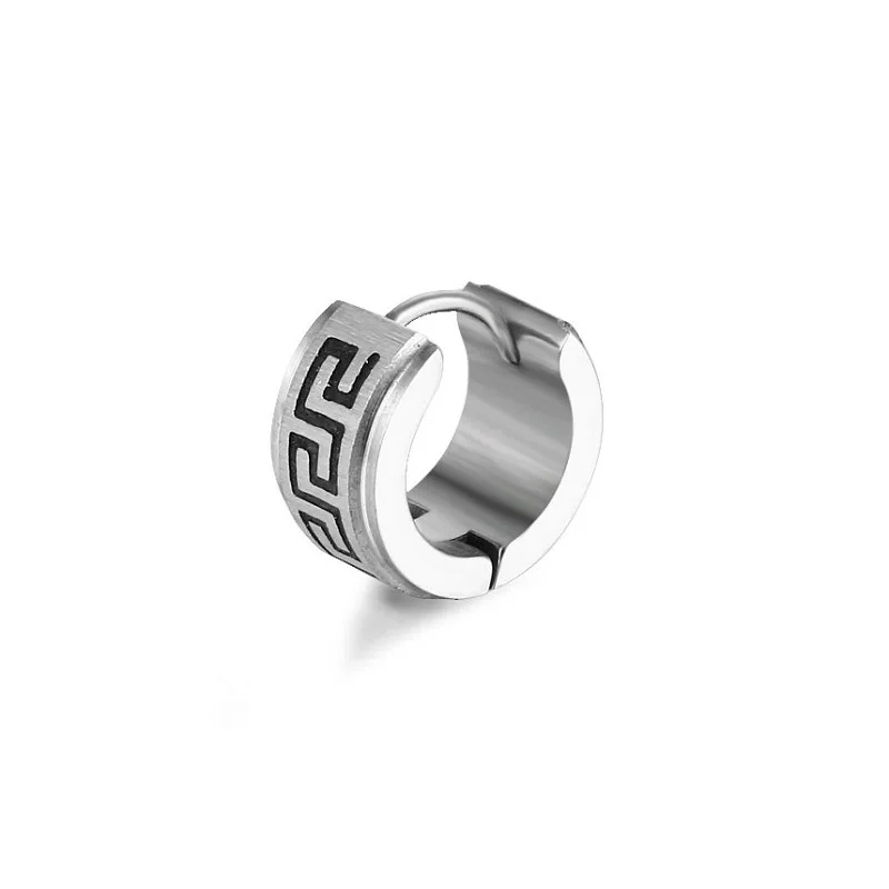 Western Fashion Stainless Steel Earring Popular The Great Wall Design Earrings For Men Women Jewelry