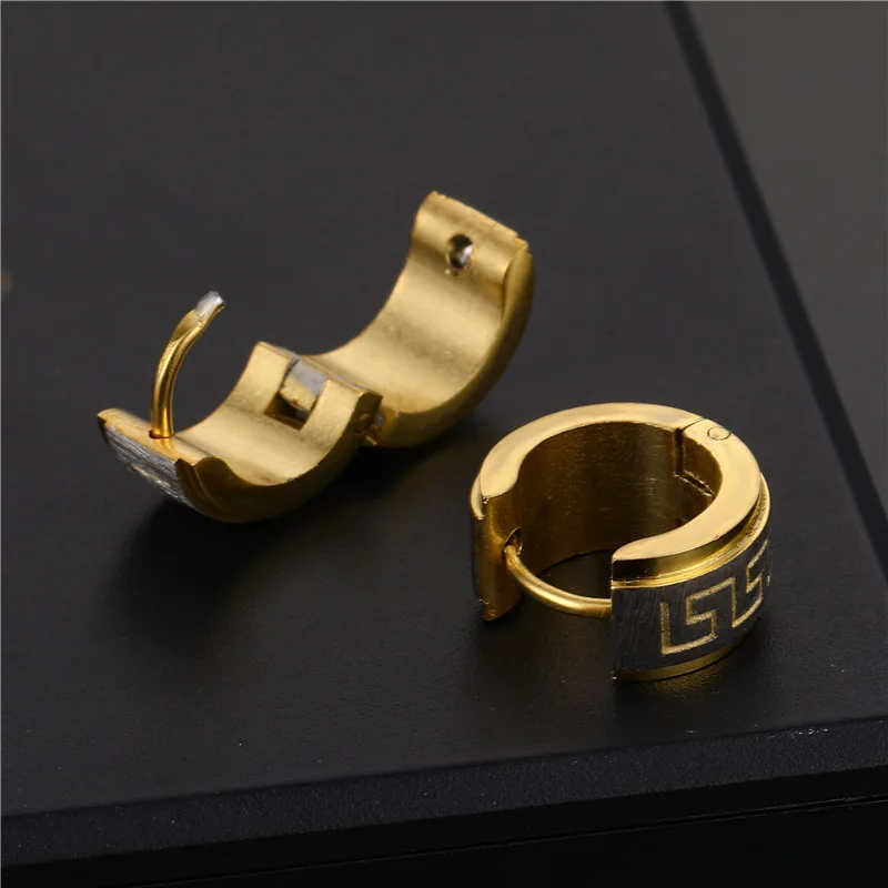 Western Fashion Stainless Steel Earring Popular The Great Wall Design Earrings For Men Women Jewelry