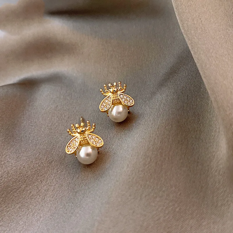 New Arrival Crystal Trendy Women Dangle Earrings Simple Fashion Elegant Pearl Earring Female Rhinestone Temperament Jewelry