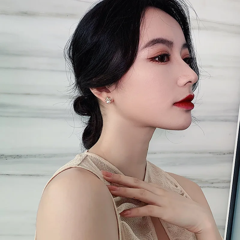 New Arrival Crystal Trendy Women Dangle Earrings Simple Fashion Elegant Pearl Earring Female Rhinestone Temperament Jewelry