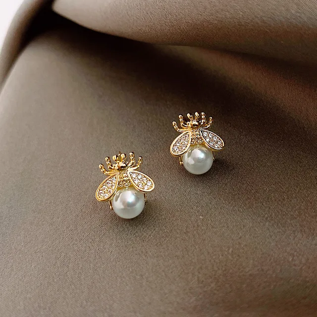 New Arrival Crystal Trendy Women Dangle Earrings Simple Fashion Elegant Pearl Earring Female Rhinestone Temperament Jewelry
