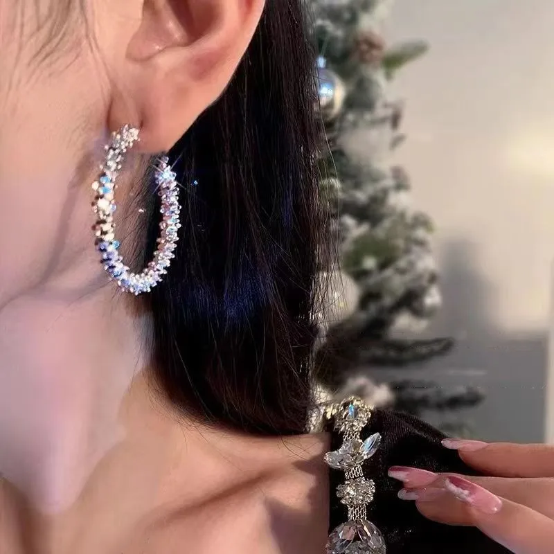 2023 New Fashion Trend Unique Design Elegant Delicate Geometric Round Earrings For Women Jewelry Wedding Party Premium Gifts