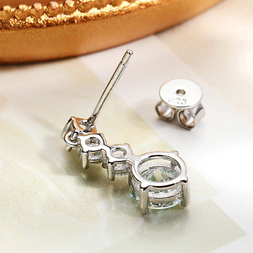 Serenity Day 2.6cttw D Colo Full Moissanite Long Tassel Earring For Women S925 Silver Plated 18K Stud Beating Heart Fine Jewelry
