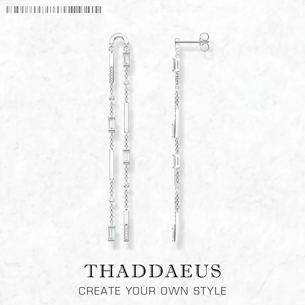 Earrings Angular Stones Baguette Cut Long Glamorous Jewelry For Women Summer Gift In Sterling Silver 925Product sellpoints