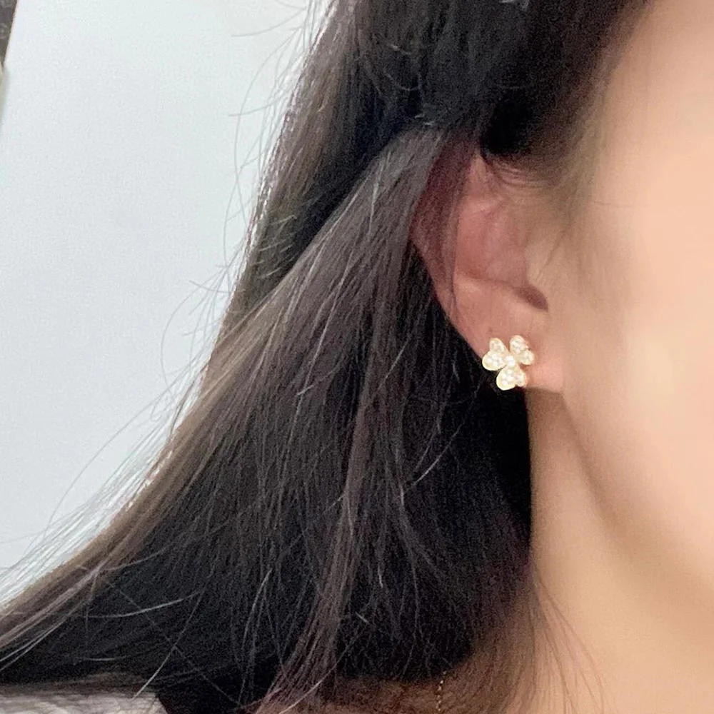 European Luxury Fashion Lucky Shine Gold Earrings For Women S925 Sterling Silver Sweet And Delicate UFO Earplugs Brand Jewelry