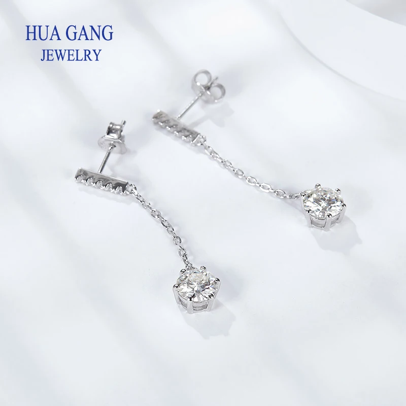 Fashion Eardrop 925 Silver D Color 0.5CT Moissanite Earring Labs Diamond Ear Earrings Stud for Women Wedding Jewelry