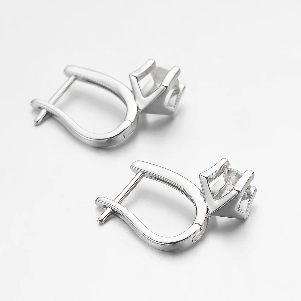 OEVAS Real 0.5 Carat 5mm D Color Moissanite Stud Earrings For Women 100% 925 Sterling Silver Wedding Party Gifts Fine Jewelry