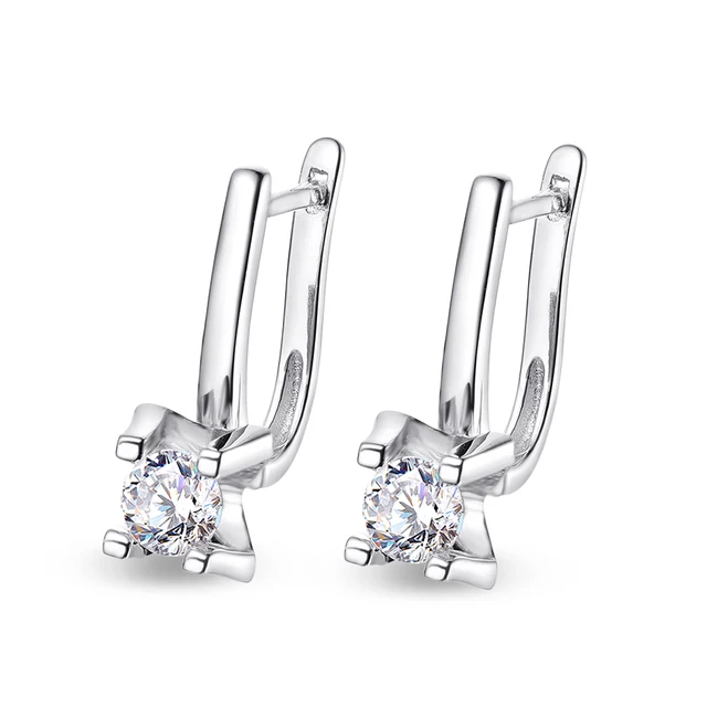 OEVAS Real 0.5 Carat 5mm D Color Moissanite Stud Earrings For Women 100% 925 Sterling Silver Wedding Party Gifts Fine Jewelry