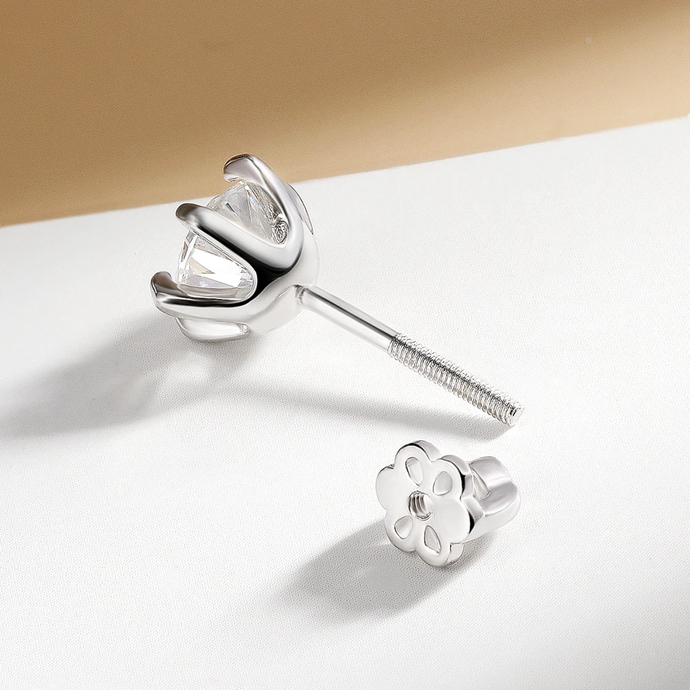 Serenity 4cttw D Color All Moissanite Screw Back Earrings For Women S925 Silver Diamond Wedding Earring Plated 18K Fine Jewelry