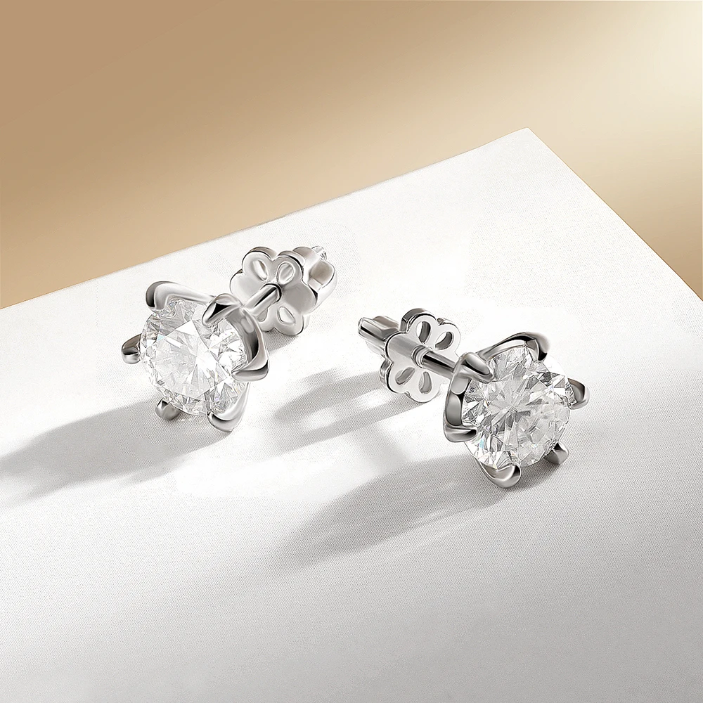 Serenity 4cttw D Color All Moissanite Screw Back Earrings For Women S925 Silver Diamond Wedding Earring Plated 18K Fine Jewelry