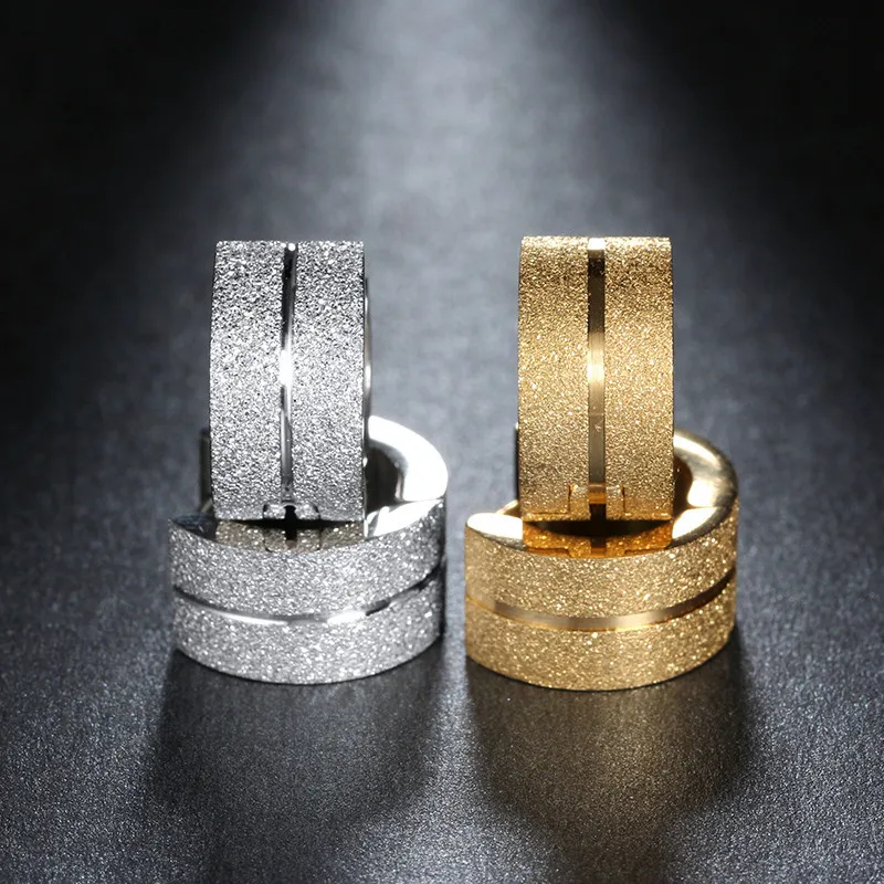 Modyle Gold Color Stainless Steel Hoop Earrings for Women Gothic Small Round Hip Hop Ear Jewelry Christmas Gifts