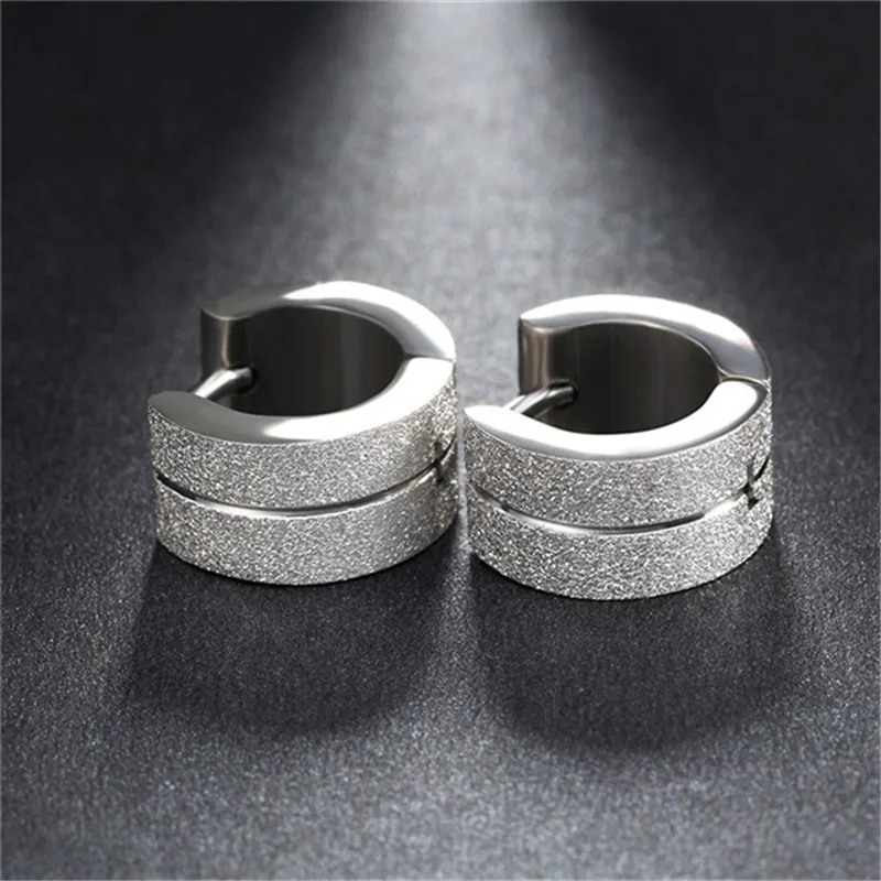 Modyle Gold Color Stainless Steel Hoop Earrings for Women Gothic Small Round Hip Hop Ear Jewelry Christmas Gifts