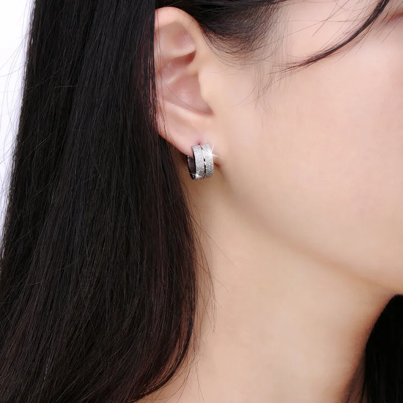Modyle Gold Color Stainless Steel Hoop Earrings for Women Gothic Small Round Hip Hop Ear Jewelry Christmas Gifts