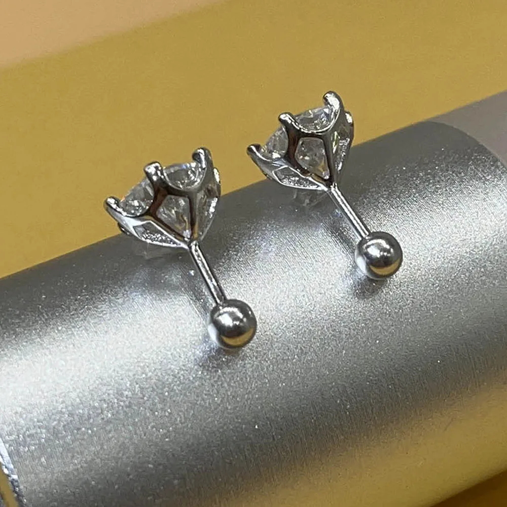 0.2ct- 4ct Moissanite Screw Back Earrings D Color GRA Certificate For Women Man S925 Silver Stud Earring Plated 18K Fine Jewelry