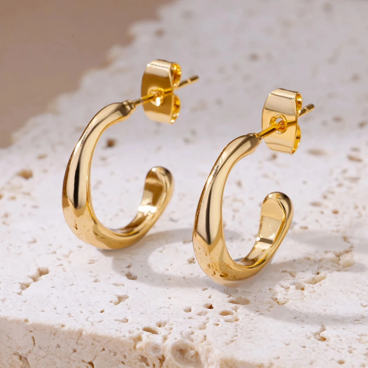 Classic Luxury Two C Cross Connection Back To Back Stud Earrings For Women Party Brand Earrings Jewelry