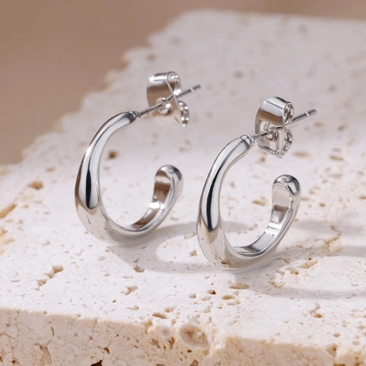 Classic Luxury Two C Cross Connection Back To Back Stud Earrings For Women Party Brand Earrings Jewelry
