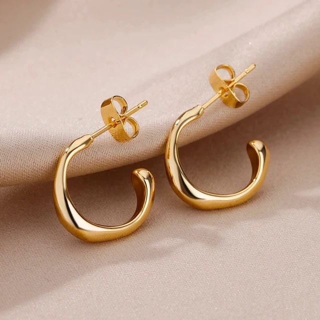 Classic Luxury Two C Cross Connection Back To Back Stud Earrings For Women Party Brand Earrings Jewelry