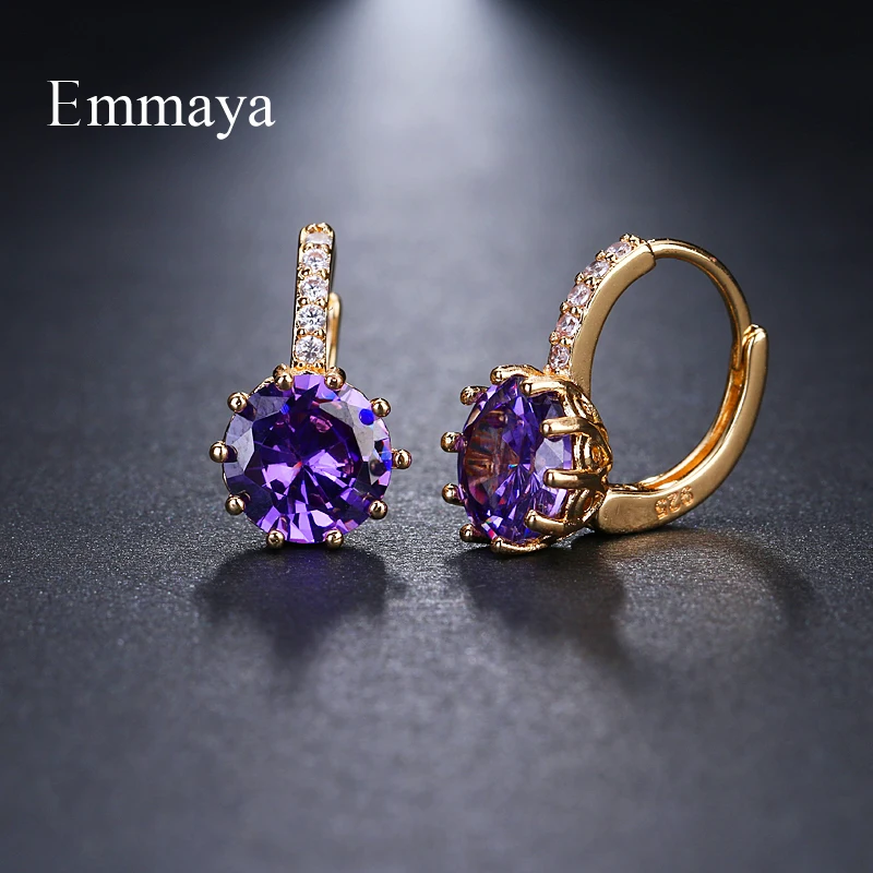 EMMAYA Fashion 9 Colors AAA CZ Element Stud Earrings For Women Wholesale Cheap Factory Price Wedding Party GiftProduct sellpoint