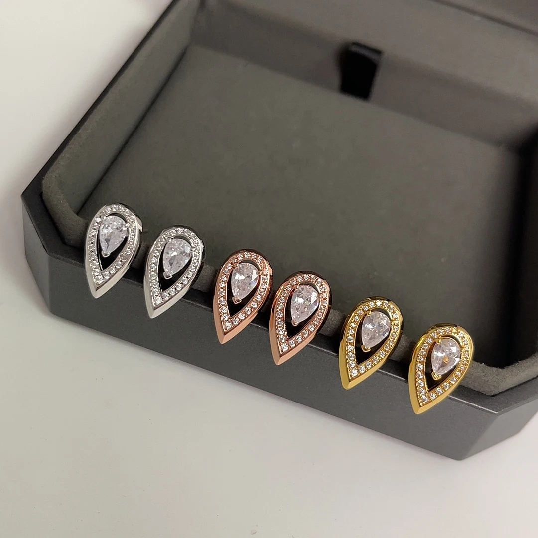 Earrings for Women S925 Sterling Silver Zircon Earrings Fashion Light Luxury Jewelry Wedding Gift
